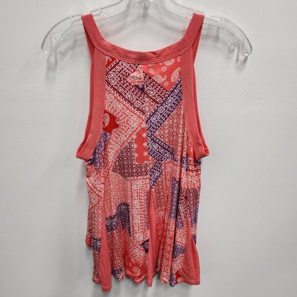Telluride Clothing Co Womens BOHO Tank Top Medium Pink Patchwork Paisley NWT - Picture 2 of 9